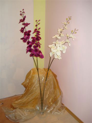 Орхидея Ванда, шелк, в-145 см, 2 ветки на 1 срезе. см.внутри