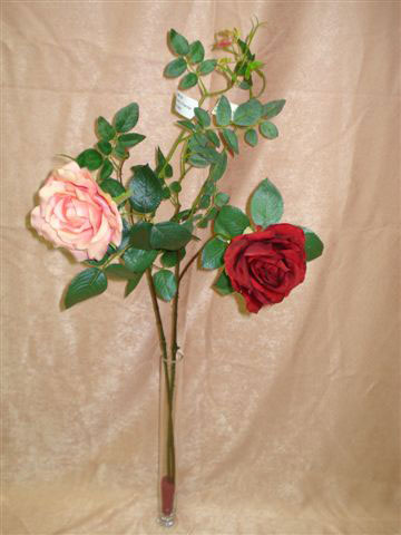 Роза розовая, красная, шелк, в-74см. см.внутри