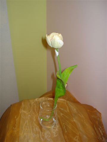 Тюльпан бело-розовый, в-39 см, шелк. 95842017