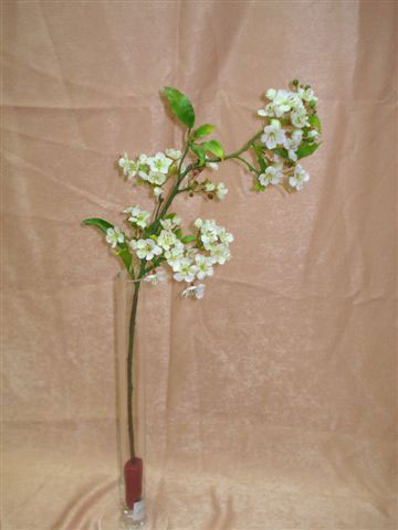 Ветка цветущей сливы с белыми цветами, в-50 см. 94828015